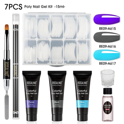 Kit Complet Poly Gel Ongles ROSALIND – 15ML – Nail Art Professionnel